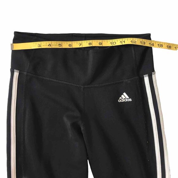 Adidas Leggings Pant Womens Medium Black & White Climalite Compression 3 Stripe - Picture 6 of 9